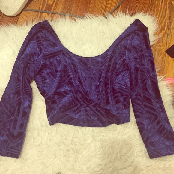 Velvet crop top with cutout feature