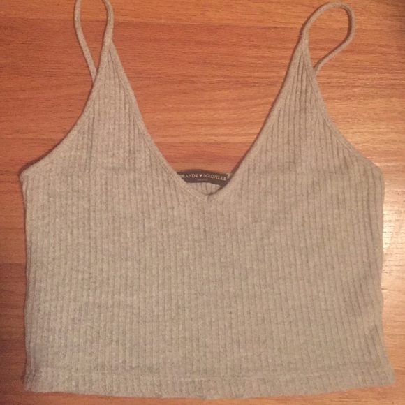 Brandy Melville ribbed gray tank top - Picture 2 of 2