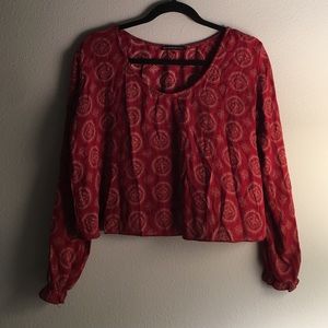 Brandy Melville red patterned top