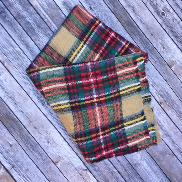 Tan Plaid Blanket scarf #2 - Picture 2 of 4