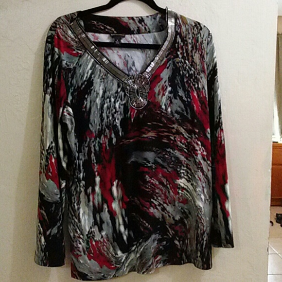 Dana Buchman dressy blouse shirt Large