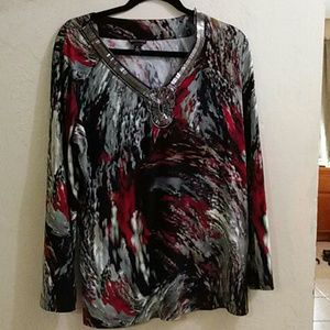 Dana Buchman dressy blouse shirt Large