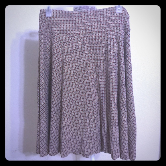 NY&CO Tan & Burgundy flair skirt [SK-24]