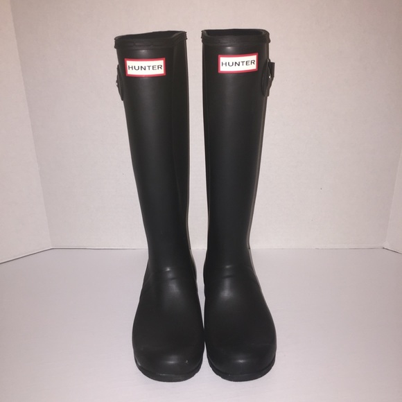 Hunter Shoes - Hunter Matte Black Tour Packable Rainboots 6