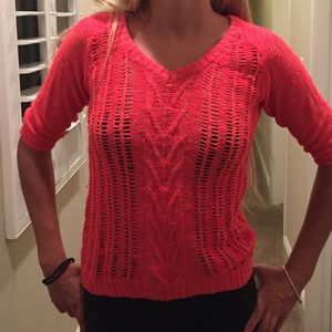 neon orange knitted sweater