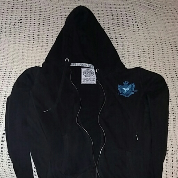 Pink Black zip up hoody