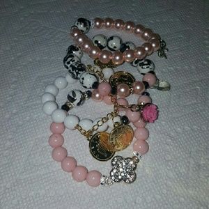 5 band charm bracelet set