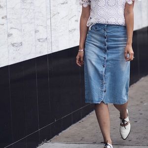 Asos denim midi skirt