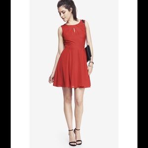 Tangerine midi dress with keyhole