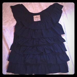 Hollister ruffle tank. Sz S. NWOT. Navy Blue