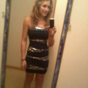 Dark Navy Dress With Sequins