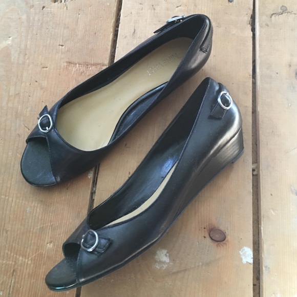 Nine West Black Wedged Sandals...