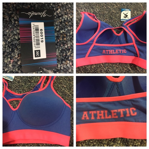 Blue/Pink Racer Back Sports Bra NWT