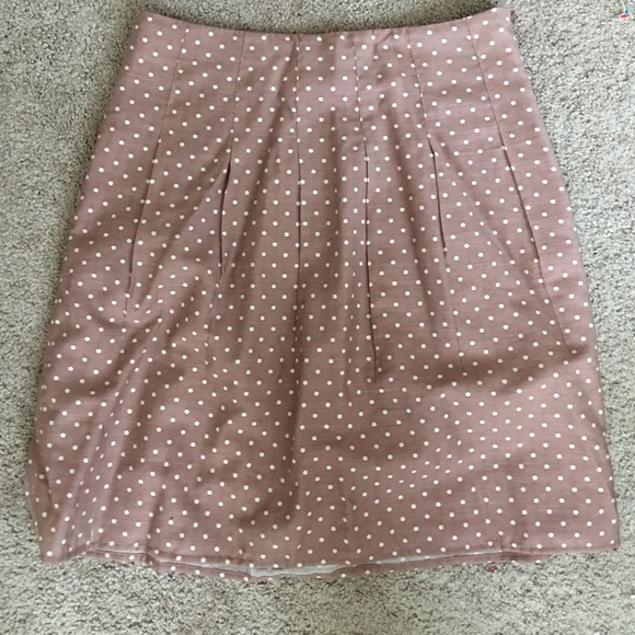 Pink Polka Dot Skirt - Ann Taylor Loft