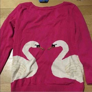Pink UO swan sweater