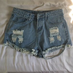 LightWash blue denim cutoffs NWOT