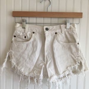 Vintage Levi white denim shorts