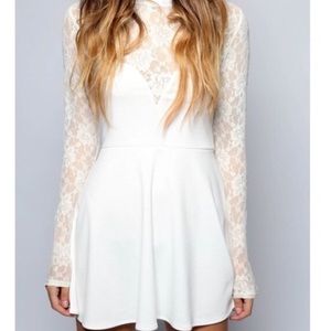 White Lace Skater Dress
