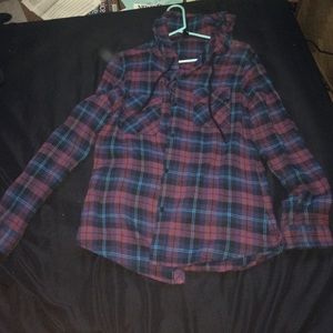 Empyre Burgundy Maroon hooded flannel Zumiez