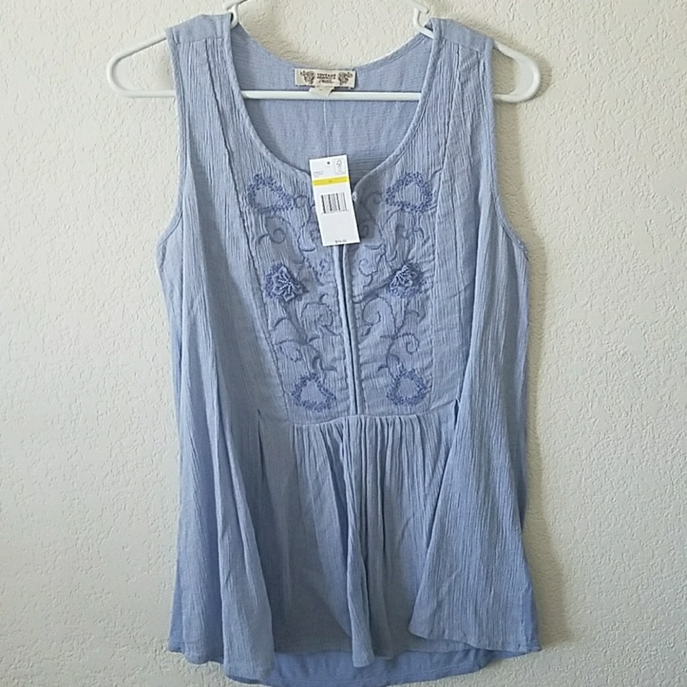 NEW baby blue knit tank - Picture 2 of 9