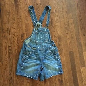 Lucky brand denim overall shorts size small