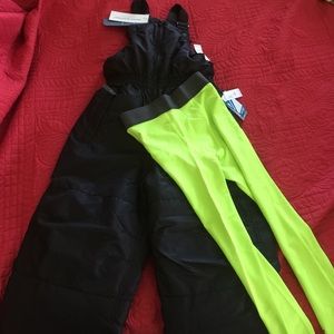 Kids Ski Bibs with pant base layer