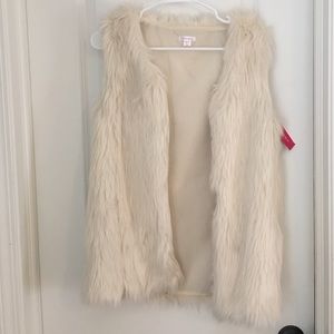 off white fur vest