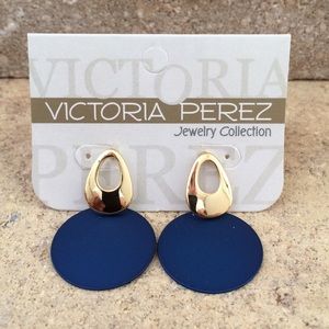 Earrings | Gold & Blue | Modern Design