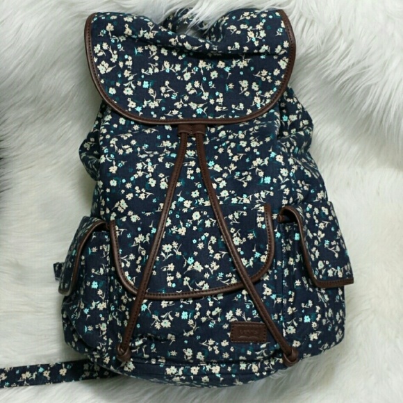 Levi's Floral and Faux Leather Drawstring Backpack