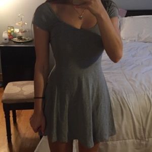 EUC gray brandy melville cross-back dress