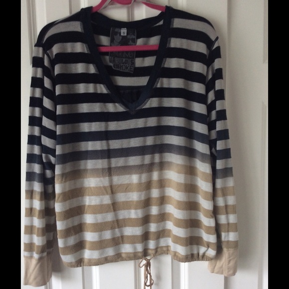 Young Fabulous and Broke sweater with chiffon back
