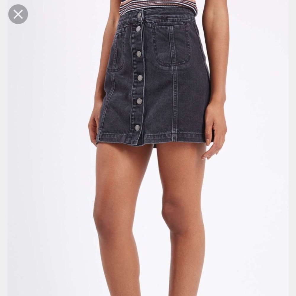 TOPSHOP MOTO A-LINE BUTTON UP MINI US 4