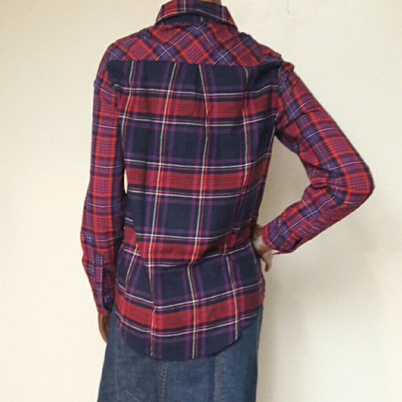 Arizona Jean Co. Plaid Flannel Snap Front Shirt - Picture 3 of 4
