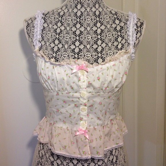 Betsey Johnson ruffled crop top