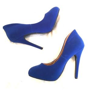 Faux suede royal heels