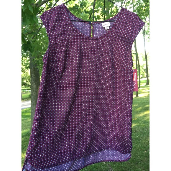 Business casual top with funky retro pattern