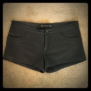 Zara Black "Leather" Shorts