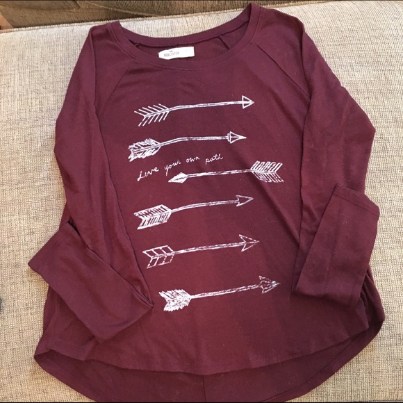 Hollister Burgundy Long Sleeve Top