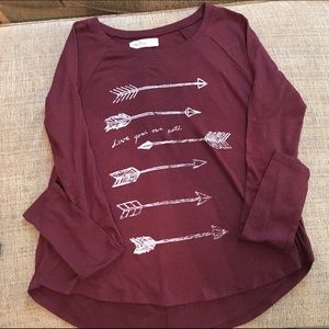 Hollister Burgundy Long Sleeve Top