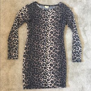 Leopard Mini Sweater Dress