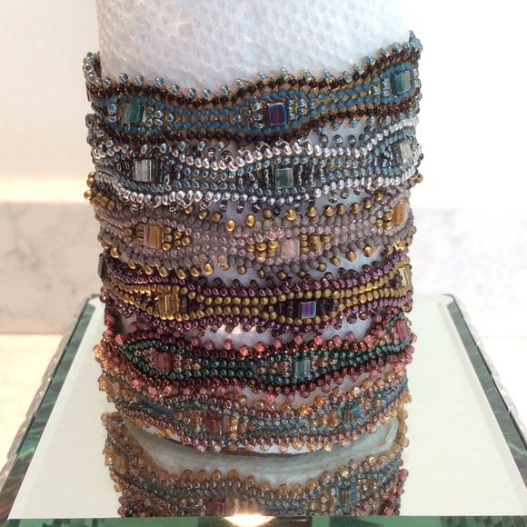 Handcrafted "squiggle" beaded bracelets. 6 colors. - Picture 3 of 4
