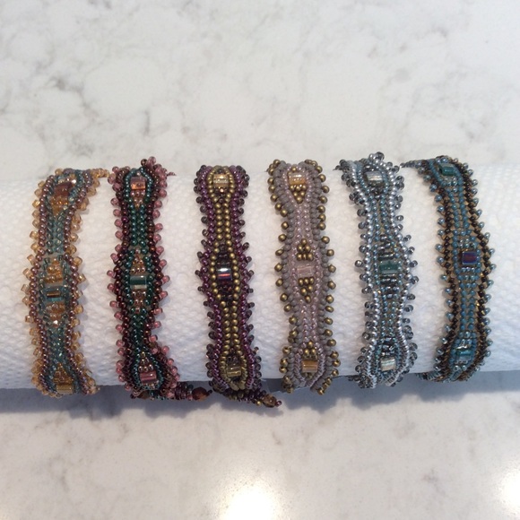 Handcrafted "squiggle" beaded bracelets. 6 colors. - Picture 2 of 4