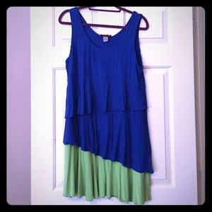 Blue and green dress