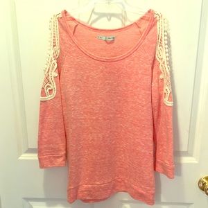 Pink open/cold shoulder sweater from Maurice's