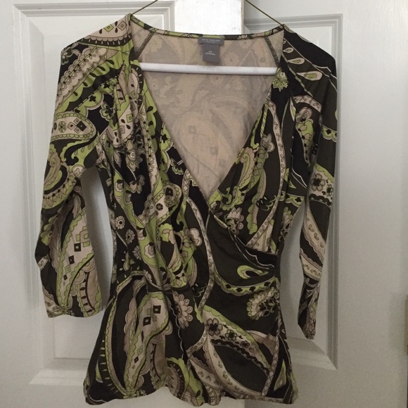 Ann Taylor petite Faux wrap stretch top