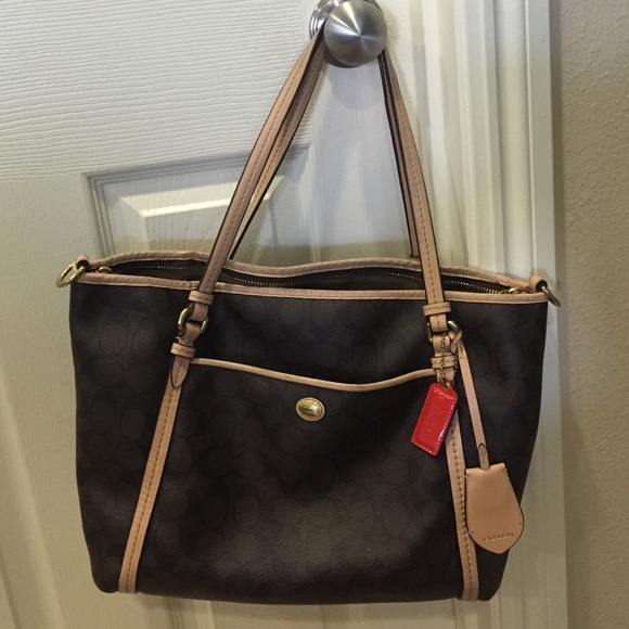 Peyton Coach Signature Leather Tote - Picture 1 of 4
