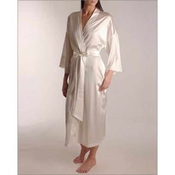 Long White Silk-Like Robe