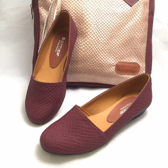 LC Bottier Burgundy Flats - Picture 3 of 4