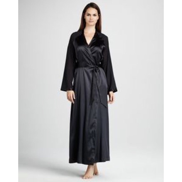 Long Black Silk-Like Robe