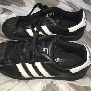 Black and white adidas sneakers